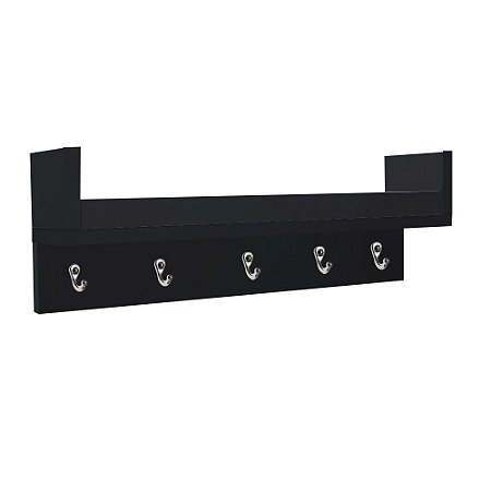 Porta Chaves com Prateleira MDF Preto