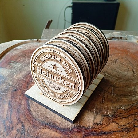 Porta Copo Heineken em mdf