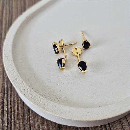 Brinco ear jacket com pedra HIPOALERGÊNICO