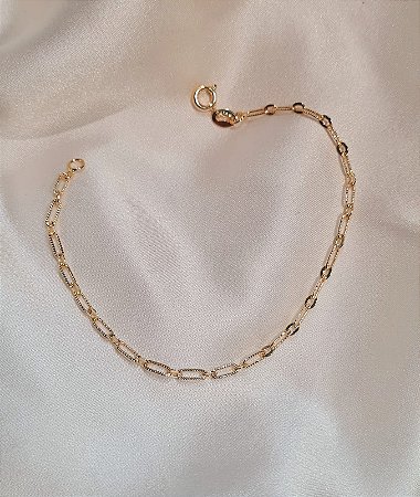 Pulseira elos finos trabalhados HIPOALERGÊNICO