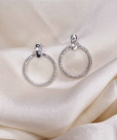 Brinco ear jacket círculo de zircônia HIPOALERGÊNICO