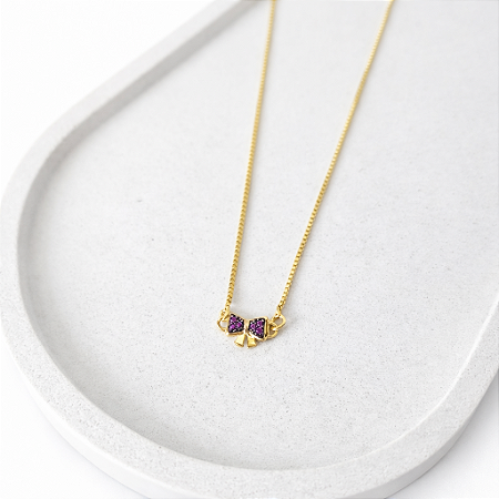 Gargantilha infantil com laço HIPOALERGÊNICA