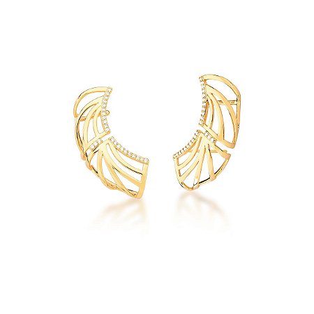 Brinco Ear cuff com zircônias ANTIALÉRGICO