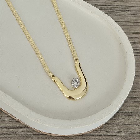 Corrente fita com pingente fixo ANTIALÉRGICA