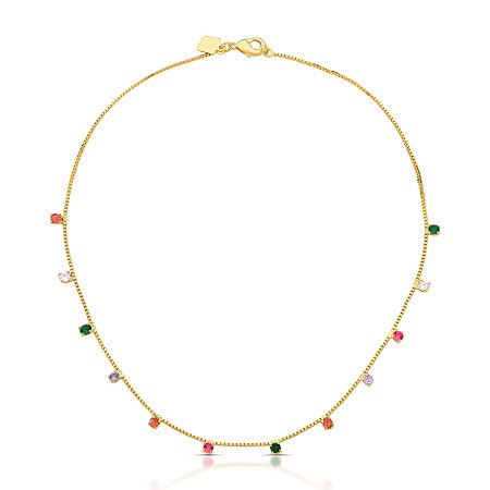 Colar curto colorido ANTIALÉRGICO