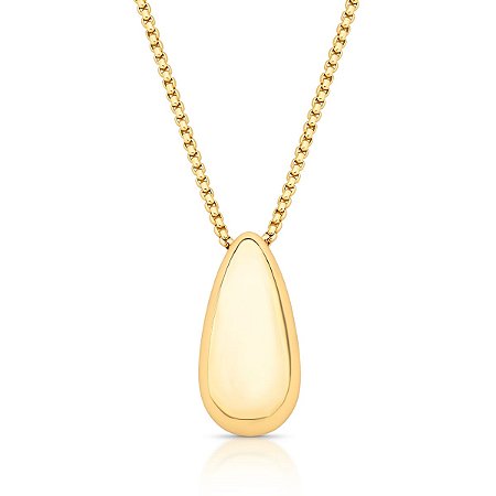 Colar com pingente em gota abaulado ANTIALÉRGICO