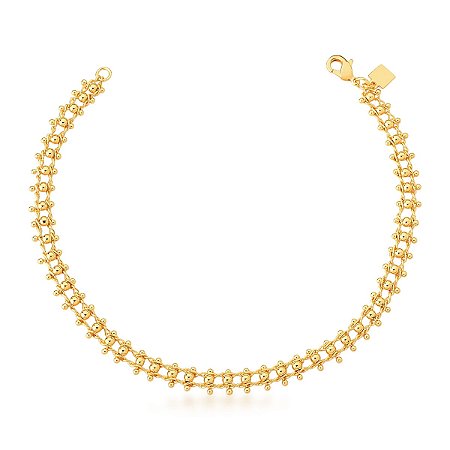 Tornozeleira bolinhas com corrente dupla ANTIALÉRGICA