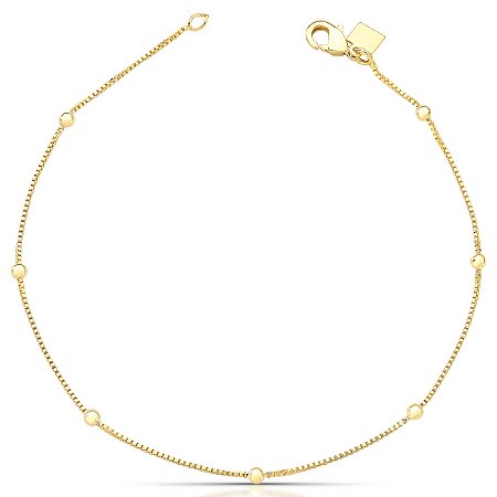 Tornozeleira bolinhas com corrente ANTIALÉRGICA