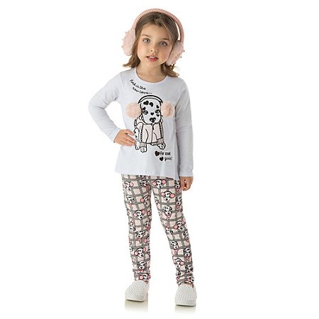 Conjunto Infantil Feminino Blusa Manga Longa e Legging