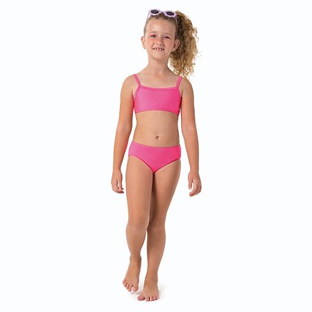 Biquíni Infantil Menina Moda Praia Rosa UV 50+