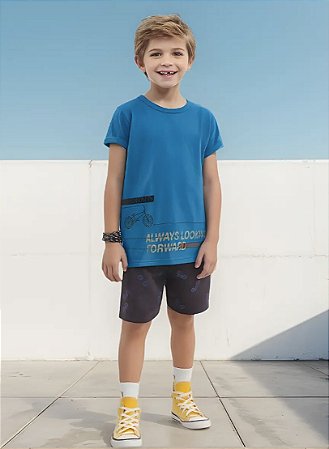 Conjunto Juvenil Menino Verão Bike Azul