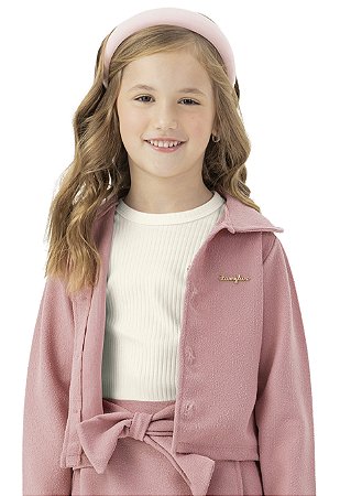Casaco Tweed Infantil Menina Rosa