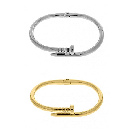 Bracelete Prego Dourado ou Prateado