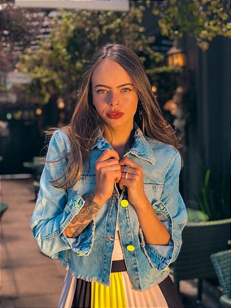 jaqueta jeans com transparencia