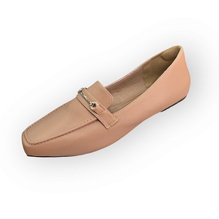 Mocassim Vanessa bico quadrado blush