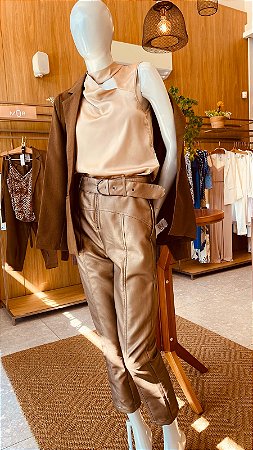 Calça  skinny Metalizada