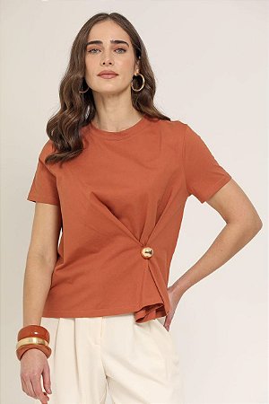 T-shirt Algodão Broche