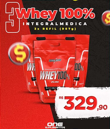 COMBO 03 WHEYS INTEGRAL MÉDICA 2,7KG