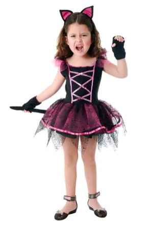 Fantasia Bruxa Gatinha Rosa Vestido Infantil com Tiara - Halloween -  Fantasia Bh