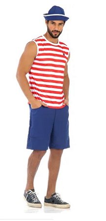 Fantasia Marinheiro Regata Verão Adulto