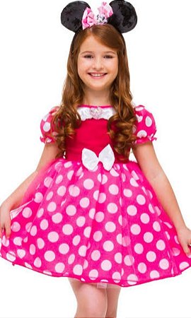 Fantasia Minnie Luxo Rosa