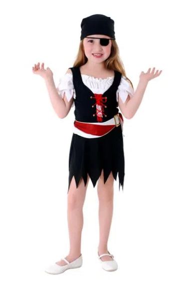 Fantasia Pirata Vestido Feminino Infantil