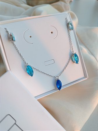 Conjunto com Topázio Azul