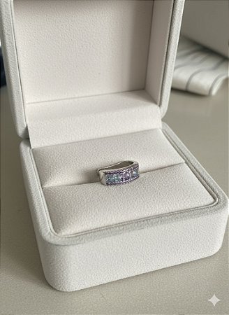 Piercing de Pressão Pedra Lilás e Acqua