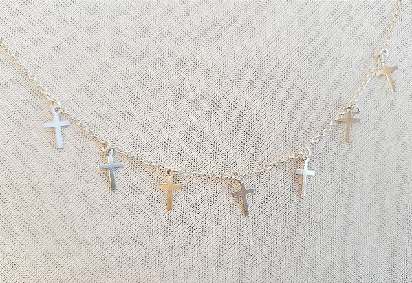 Gargantilha Choker de cruz