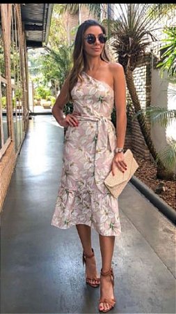 Vestido Midi em linho floral G