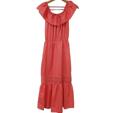 Vestido Midi detalhe em guipir