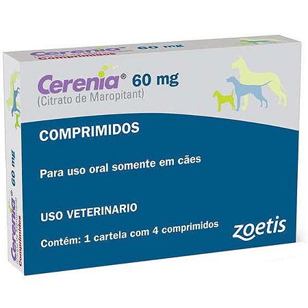 Antiemético Zoetis Cerenia para cães - 4 Blister de 60mg