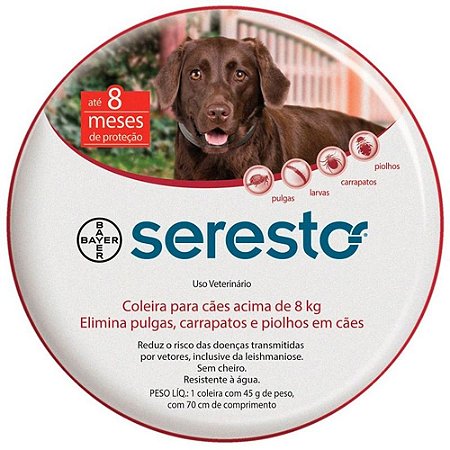 Coleira Antipulgas Seresto Bayer - Para Cães acima de 8kg