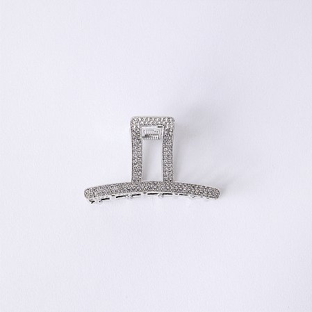 Prendedor de Cabelo Metal Piranha com Strass