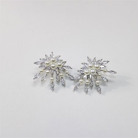 Travessa Metal com Flores e Pérolas