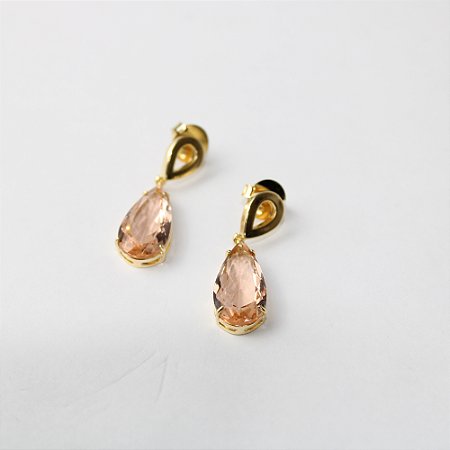 Brinco Metal com Zircônia Gota