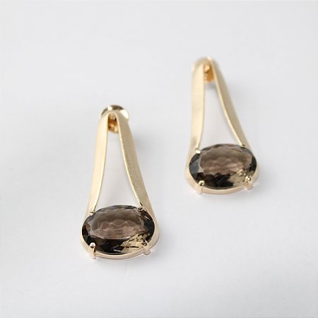 Brinco Folheado com Zircônia Oval Alongado