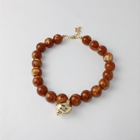 Colar Metal Curto Dourado Âmbar