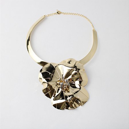 Colar Metal Gargantilha Flor