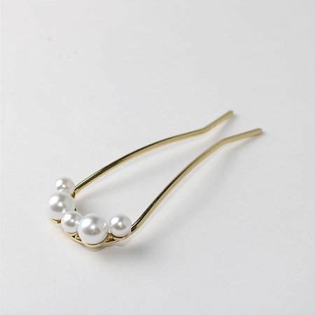 Prendedor Metal Coque Pérolas