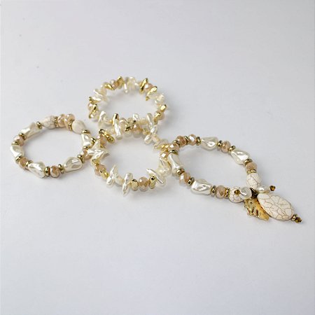 Pulseira Pedras Kit com 4