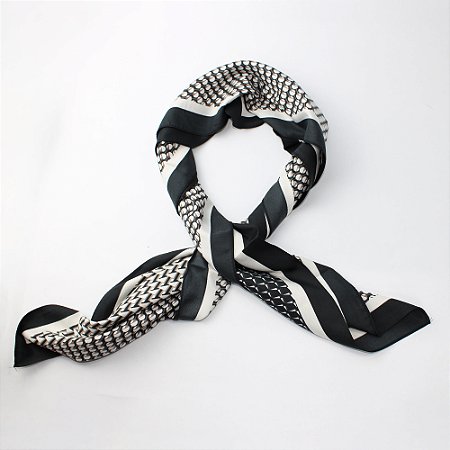 Echarpe Lenço Quadrado Silk Feeling Estampado