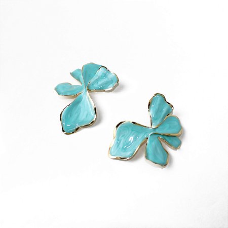 Brinco Maxi Metal Flor Orgânica Esmaltada