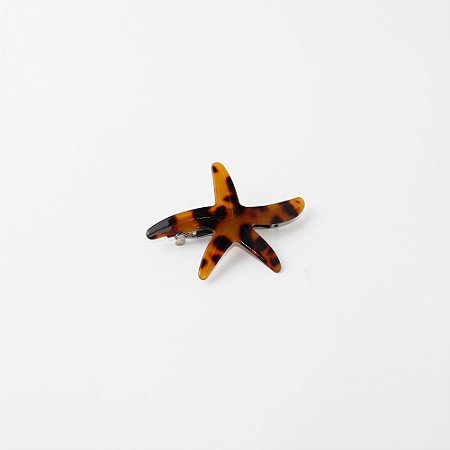 Prendedor de Cabelo Barrete em Resina Tartaruga