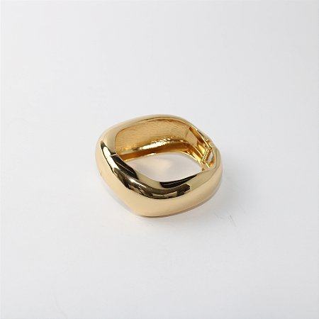 Pulseira Bracelete em Metal com Design Geométrico Curvo