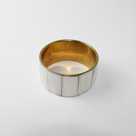 Pulseira Bracelete em Madeira com Filetes Dourados