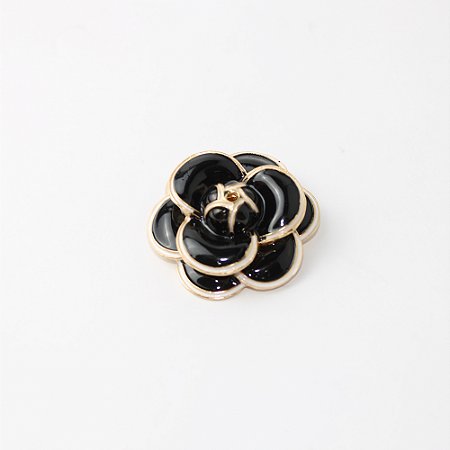Broche de Metal Flor Camélia Esmaltada