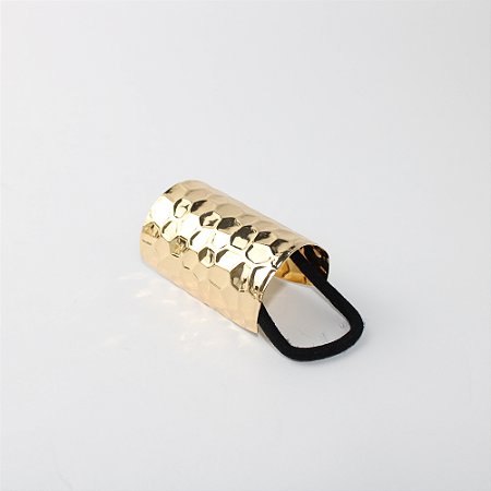 Elástico de Cabelo Metal Curvo com Textura Martelada
