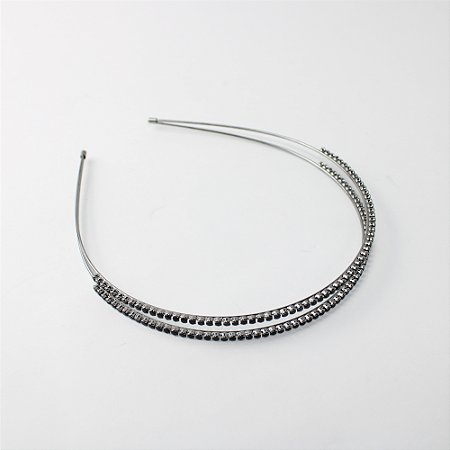 Tiara de Metal Dupla com Cristais Delicados