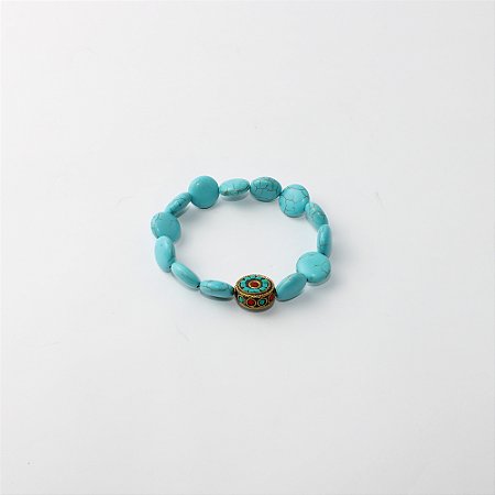 Pulseira de Pastilhas com Detalhe Étnico Central
